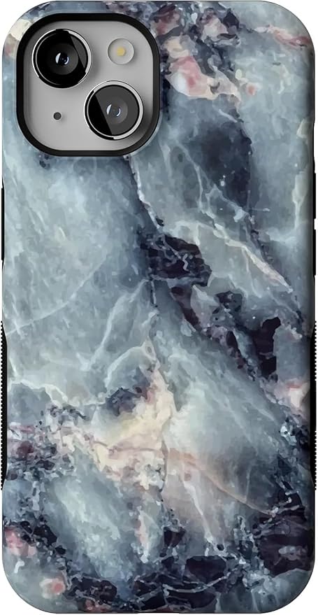 Casely iPhone 14 Case | Blue Marble | Compatible with MagSafe | Bold Protective Design