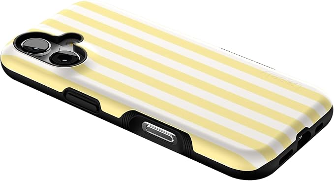 Casely iPhone 17 Case | Butter Yellow Stripes | Sunday Best | Bold Protective Design | Compatible with MagSafe