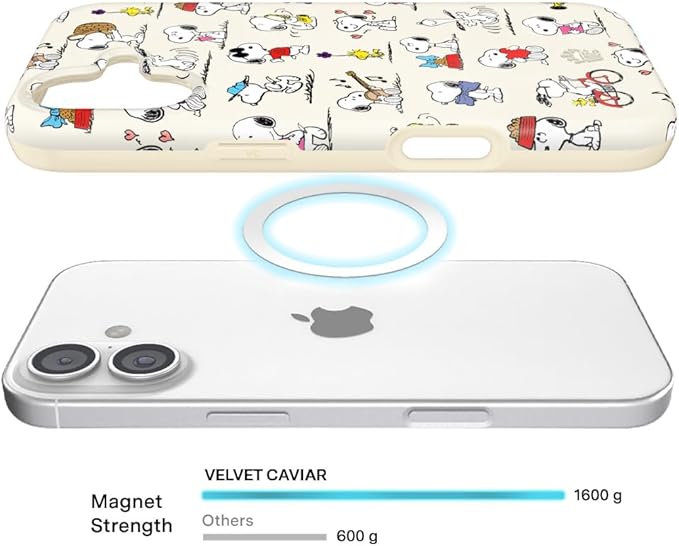 VELVET CAVIAR Case for iPhone 17 | Compatible with MagSafe | 10ft Drop Tested | Protective Designer Cases | Snoopy Moods