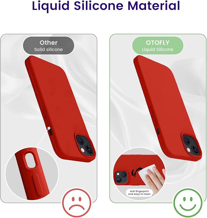 OTOFLY Designed for iPhone 14 Case, Silicone Shockproof Slim Thin Phone Case for iPhone 14 6.1 inch (Red)