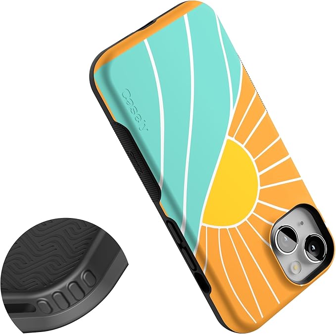 Casely iPhone 14 Case | Waves & Rays | Sunshine | Compatible with MagSafe | Bold Protective Design