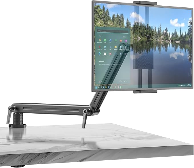 Mount Soporte para Tablet/Portable Monitor/Ereader - Strong Bearing Weight Over 5.5lbs with Built-in Adjusting Wrench with 360°Rotate Base Fits for ipad 4.7-15.6" Tablet Stand Holder