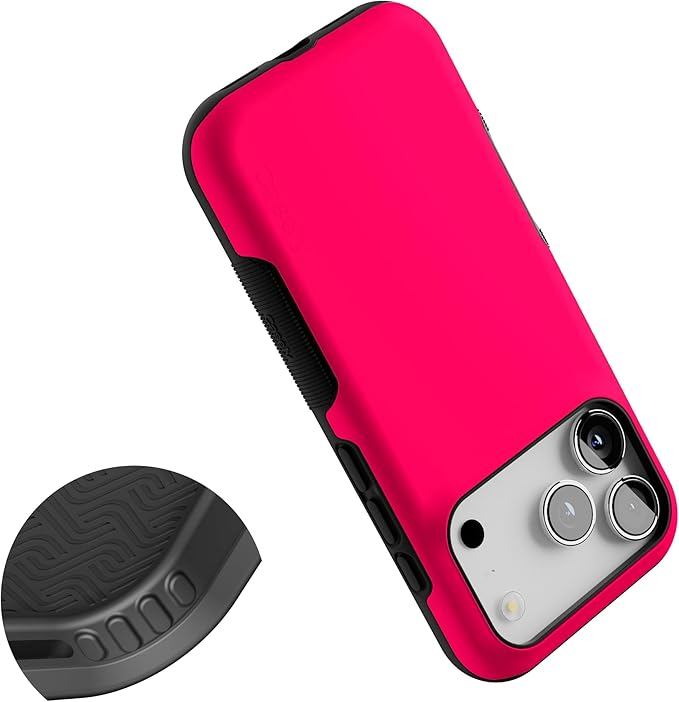 Casely iPhone 17 Pro Case | Think Pink | Solid Neon Pink | Bold Protective Design | Compatible with MagSafe