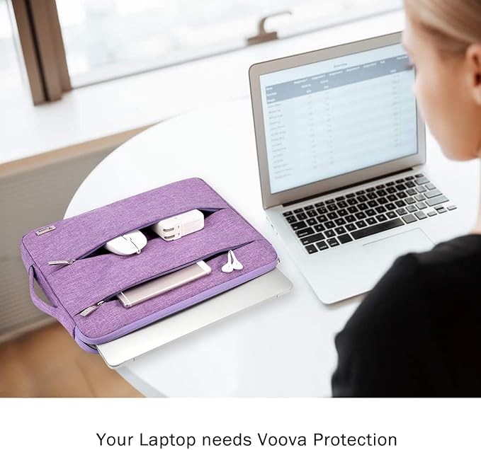 Voova 14 15 Inch Laptop Sleeve Case, Waterproof Computer Bag Cover Compatible with MacBook Air 15 M2/M3/M4 2022-2025, MacBook Pro 15, Hp chromebook 14, 14-15” Dell Lenovo Acer Asus, Lavender