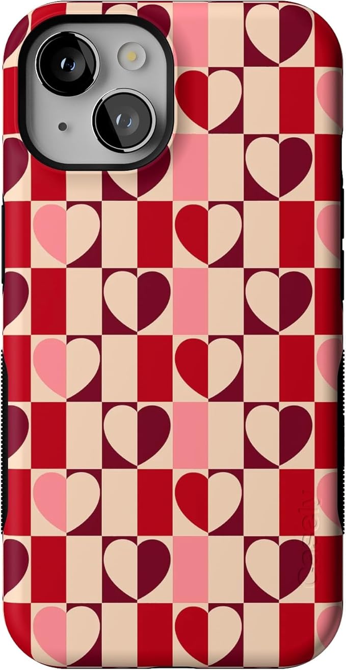 Casely iPhone 14 Case | Love's a Game | Retro Hearts | Compatible with MagSafe | Bold Protective Design