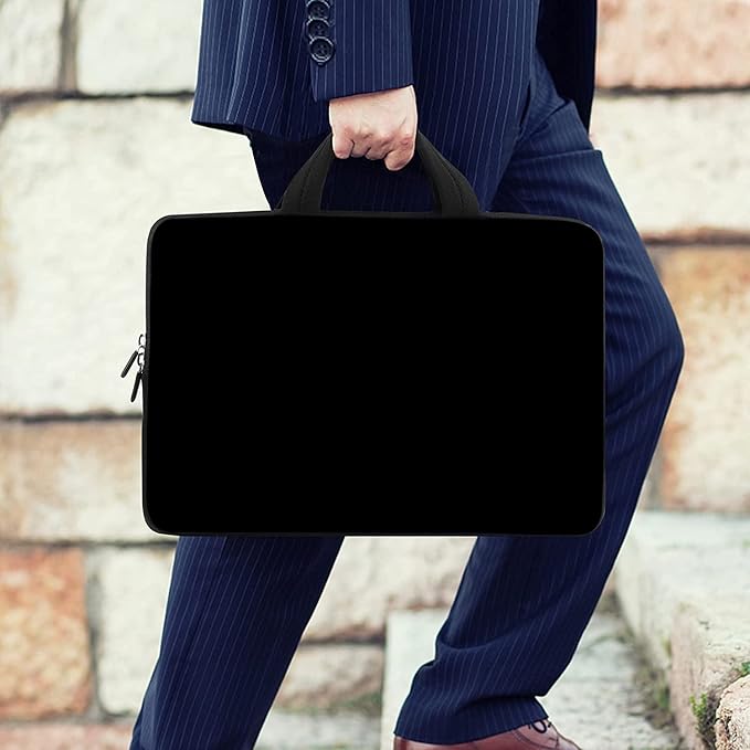 RICHEN 10 inches Messenger Bag Carrying Case with Handle Accessory Pocket Fits 7 to 10-Inch Laptops/Notebook/ebooks/Kids Pad (7-10.2 inch, Pure Black)