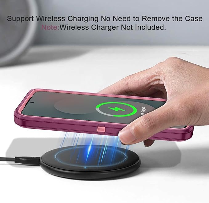 for Samsung Galaxy S25 FE Case Heavy Duty Protective Shockproof Dropproof 3-Layer Full Body Protection [Without Screen Protector] Tough Rugged Case for Galaxy S25 FE,Purple/Pink