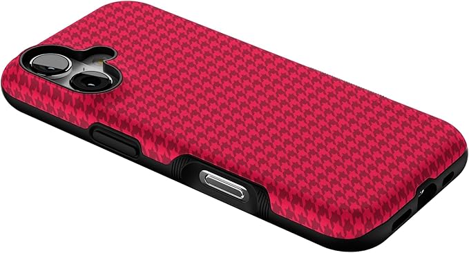 Casely iPhone 17 Case | Best Dressed | Red Houndstooth | Bold Protective Design | Compatible with MagSafe