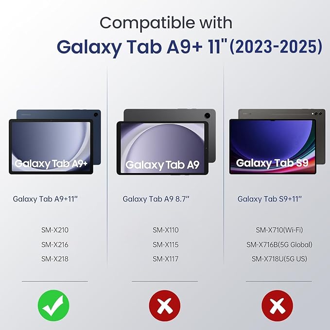 Case for Samsung Galaxy Tab A9+ Plus 11 Inch 2025 2024 2023 (SM-X210/X216/X218), Samsung Tablet A9 Plus Case, Cute PU Leather Folio Stand Cover for Galaxy Tab A9+, Auto Wake/Sleep - Cute Flowers