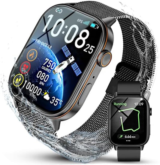 LAKEYLOYI Smart Watches for Men Women Answer Make Calls HD Smartwatch for iOS Android Phones Activity Fitness Tracker Smartwatches with Heart Rate/Sleep Monitor Pedometer Waterproof,Black (Black)