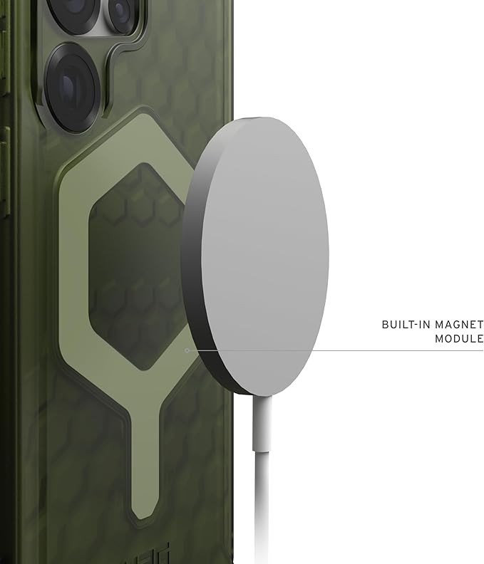 URBAN ARMOR GEAR UAG Designed for Samsung Galaxy S25 Ultra Case 6.9" Essential Armor - Compatible with Magnetic Charging Rugged Military Drop Tested Anti-Slip Protective Cover, Olive Drab