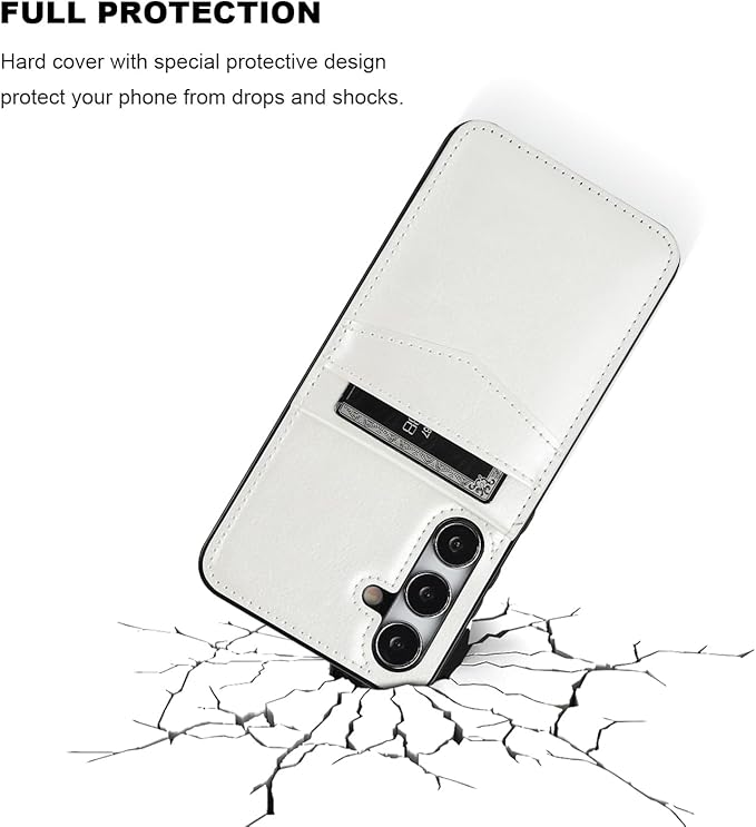 KIHUWEY for Samsung Galaxy S24 Plus Case Wallet with Credit Card Holder, Flip Premium Leather Magnetic Clasp Kickstand Heavy Duty Protective Cover for Samsung Galaxy S24 Plus 6.7" (White)