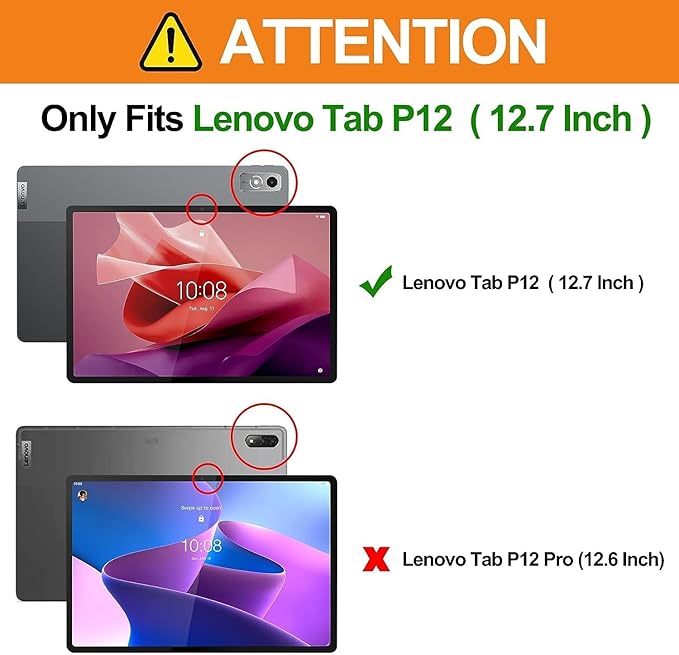 ALILANG Case for Lenovo Tab P12 12.7 inch 2023 (TB-370FUC) Tablet Cases, Ultra-Thin Lightweight Folio Shockproof Folding Stand Protector Cover for Lenovo Tab P12 -Purple Rose