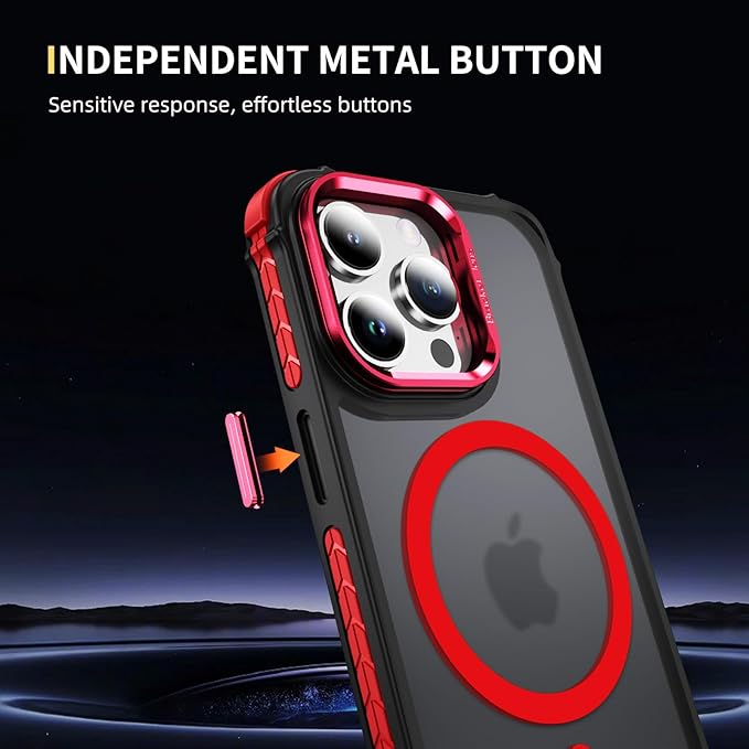 16 ProMax Case Magnetic for iPhone 16 Pro Max, Supports Wireless Charging [Compatible with MagSafe][Military Grade Drop Protection] Shockproof Protective Case for 16Pro Max, Red