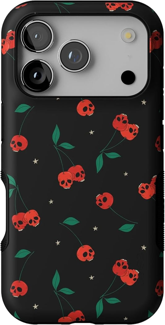 Casely iPhone 17 Pro Case | Sweet Revenge | Cherry Skulls | Bold Protective Design | Compatible with MagSafe