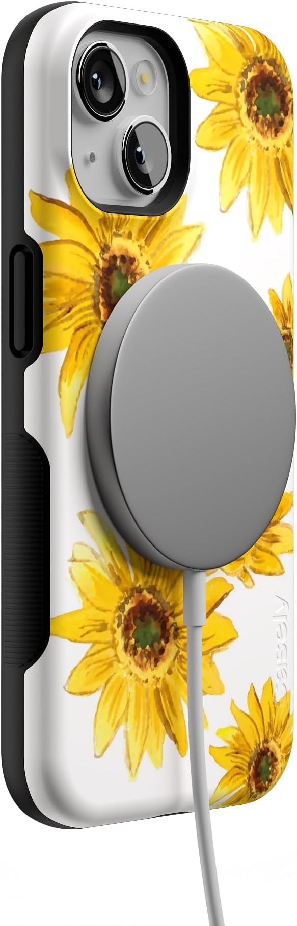 Casely iPhone 14 Case | Golden Garden | Yellow Sunflower Floral | Compatible with MagSafe | Bold Protective Design