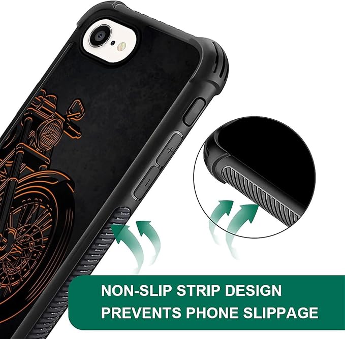 Compatible with iPhone 16e Case,Cool Motorcycle Phone Cover for Men/Women,Soft TPU Anti-Skid Thread and Four Corner Anti-Collision Protection Case Compatible with iPhone 16e 6.1inch