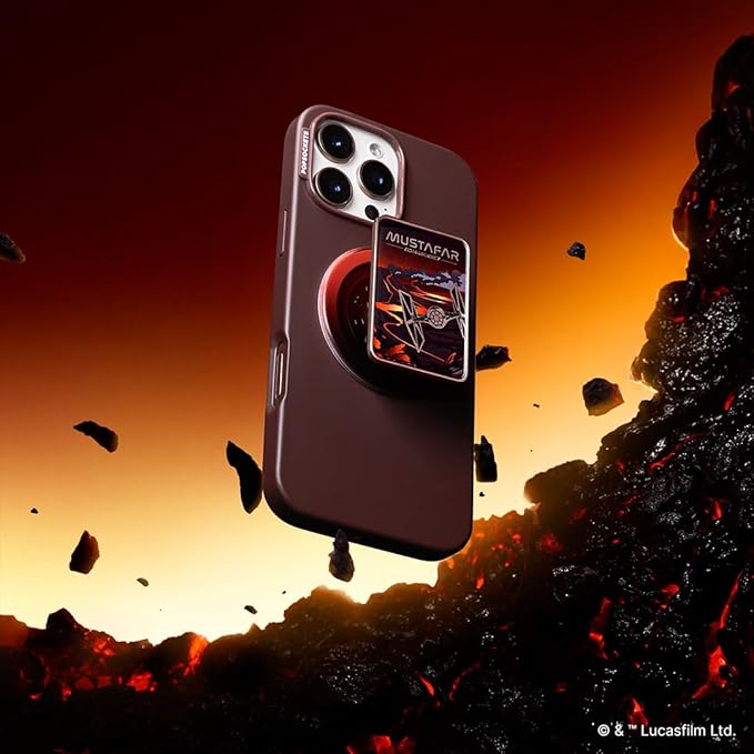 PopSockets Phone Grip for MagSafe with Kickstand, Magnetic Stand, Swappable Top, Secure Hold for iPhone MagSafe Cases, Phone & Tablet Grip, Starwars - Enamel Welcome to Mustafar