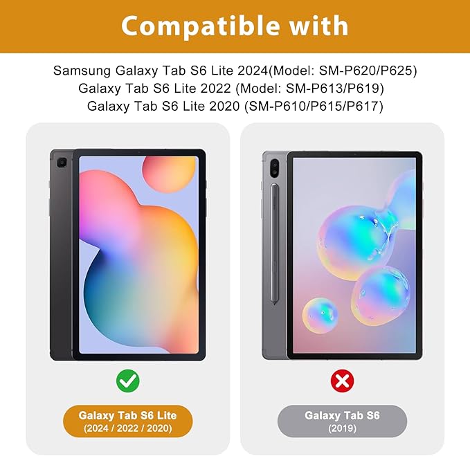 ProCase for Galaxy Tab S6 Lite 10.4 Inch 2024/2022/2020 with S Pen Holder; Premium PU Leather Folio Business Stand Cover with Hand Strap; Pencil Holder; Front Pocket -Brown