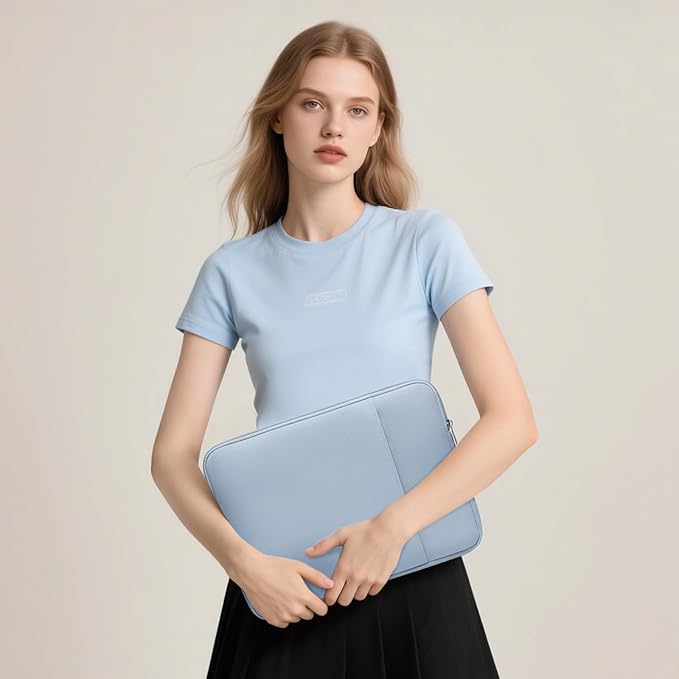 HYZUO 17-17.3 Laptop Sleeve Bag Set for 17" 17.3" HP/Lenovo/Dell/ASUS/Acer/LG/Toshiba/MSI Gaming Laptop/Razer Blade 17/18, Notebook Protective Case for Men Women, Pale Blue