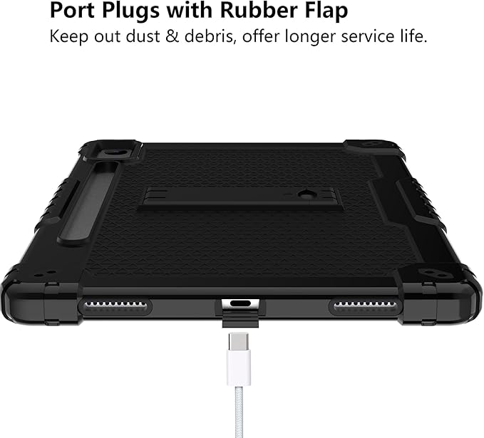 Case for Lenovo Tab P12 12.7 Inches Tablet Case,Heavy-Duty Drop-Proof Shockproof Hybrid Kids Protective Case for Lenovo tab P12/Xiaoxin Pad Pro 12.7" Tablet Case TB370FU/TB371FC (Black/Black)