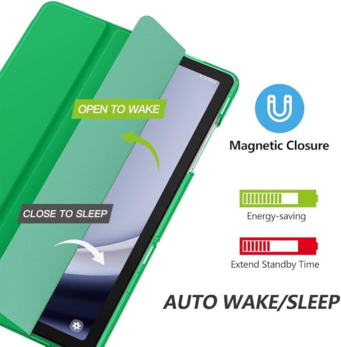 MoKo Case for Galaxy Tab A9+/A9 Plus 11 inch 2023, Slim Stand Protective Smart Cover with Hard PC Translucent Back Shell for Tab A9 Plus Tablet (SM-X210/X216/X218), Auto Wake/Sleep, Forest Green