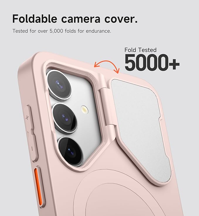 SURITCH for Samsung Galaxy S25+ Plus Phone Case, Magnetic Shockproof Protective Cover with Camera Cover & Adjustable Metal Kickstand for Galaxy S25+ Plus(2025)-Sakura Pink