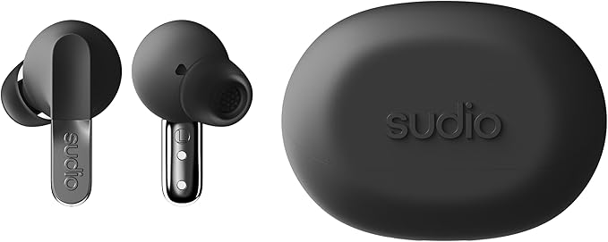 sudio N3 Pro Wireless Earbuds – Active Noise Cancelling (ANC), 30-Hour Playtime, Sweat & Splashproof, Eco-Friendly Design with Recycled Materials, Comfortable Fit, Premium Metallic Finish (Black)