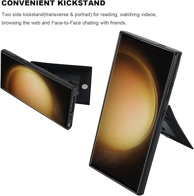 KIHUWEY for Samsung Galaxy S24 Ultra Case Wallet with Credit Card Holder, Flip Premium Leather Magnetic Clasp Kickstand Heavy Duty Protective Cover for Samsung Galaxy S24 Ultra 6.8" (Black)