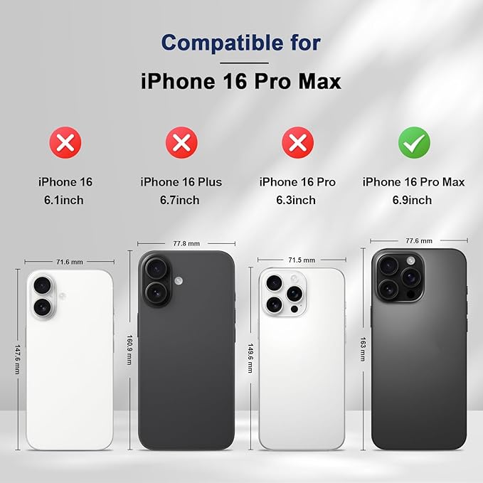 Jasonyu Flip Wallet Case for iPhone 16 Pro Max,Leather Magnetic Folio Cover with Card Holder,Kickstand - TPU Shockproof Durable Protective Phone Case,Blue