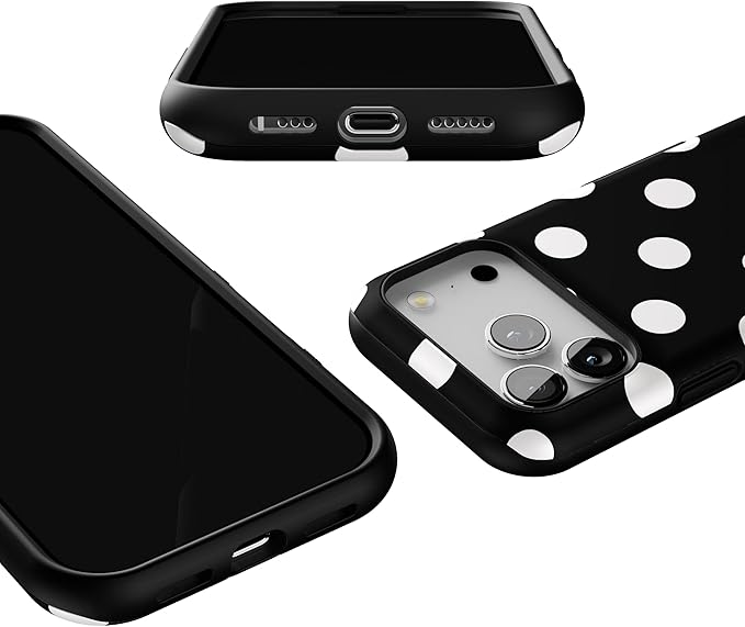 Casely iPhone 17 Pro Case | Polka Dots | High Contrast Design | Bold Protective Design | Compatible with MagSafe