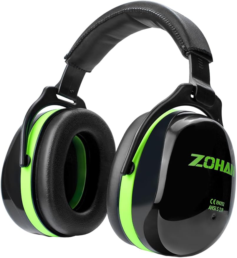 ZOHAN 012 Noise Reduction Earmuffs 2 Packs for Hearing Protection, NRR 28dB Adjustable Safety Ear Muffs for Mowing, Autism