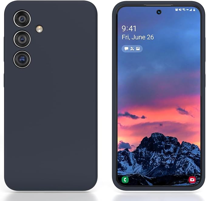 E Segoi Designed for Galaxy S24+Plus Case, Liquid Silicone Gel Rubber Shockproof Case Soft Microfiber Cloth Lining Cushion Compatible with Galaxy S24 Plus 5G 6.7 inch (Midnight, S24 Plus - 6.7")