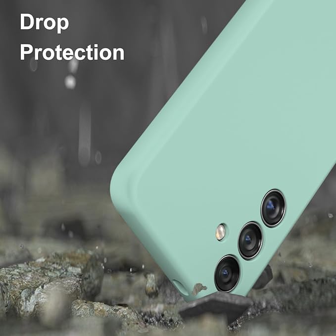 E Segoi Designed for Galaxy S24 Case, Liquid Silicone Gel Rubber Shockproof Case Soft Microfiber Cloth Lining Cushion Compatible with Galaxy S24 5G 6.2 inch (Mint, S24-6.2")
