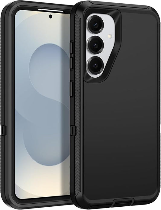 for Samsung Galaxy S25 Plus Case Heavy Duty Protective Shockproof Dropproof 3-Layer Full Body Protection [Without Screen Protector] Tough Rugged Case for Galaxy S25 Plus,Black