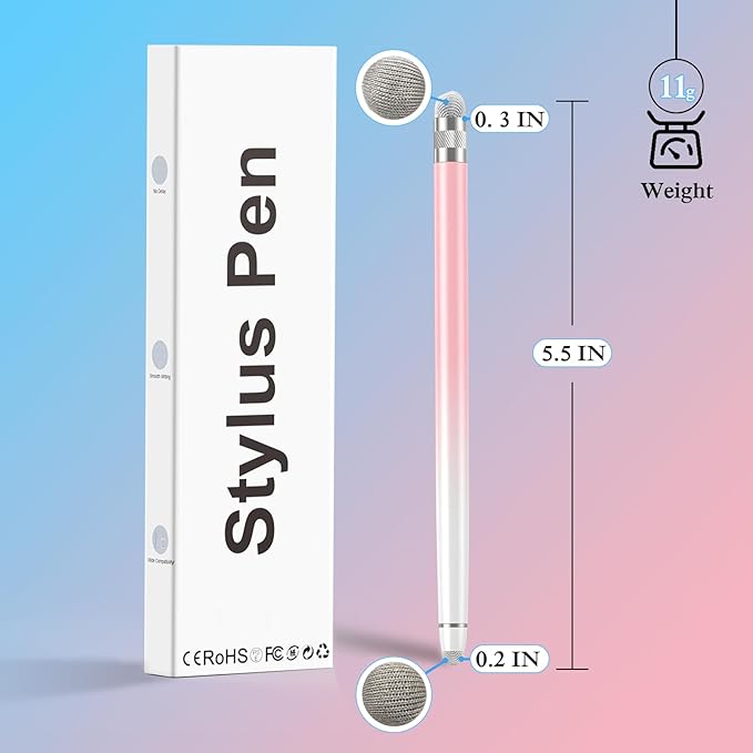 Bopomofo 3PCS Stylus Pen for Touchscreen,Stylus Pen for iPhone/iPad/Tablet Android/Microsoft/Surface,Compatible with Touch Screens(Purple/Pink/Yellow)