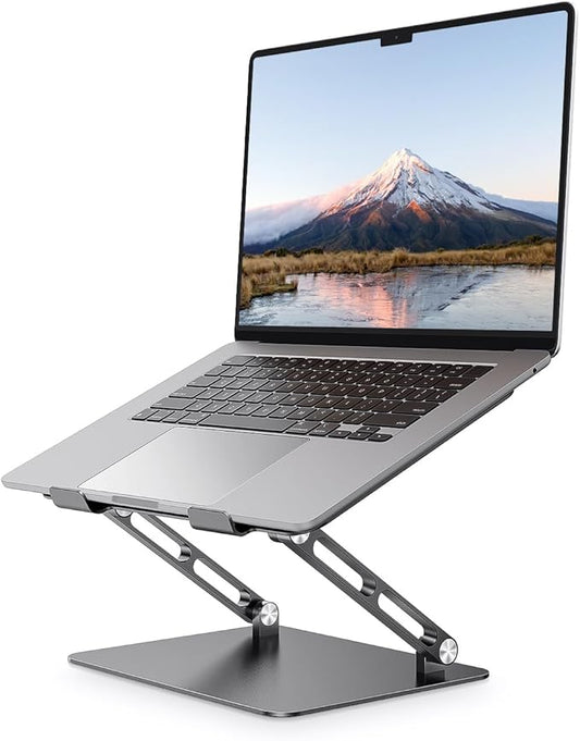Adjustable Laptop Stand Ergonomic Computer Riser Aluminum Laptop Stand for Desk Portable Notebook Stand Laptop Riser Holder Compatible with 10-17.3’’ Laptops Tablets,Black