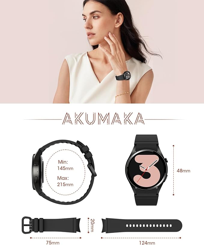AKUMAKA Smart Watches for Women, 1.26" BT5.3 Smart Watch for Android Phones & iPhones (Make/Answer Calls) (Black)