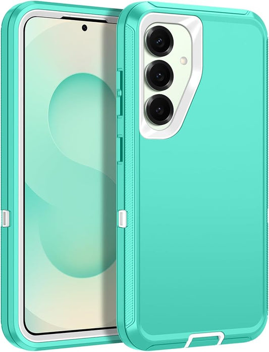 for Samsung Galaxy S25 Plus Case Heavy Duty Protective Shockproof Dropproof 3-Layer Full Body Protection [Without Screen Protector] Tough Rugged Case for Galaxy S25 Plus,Teal/White