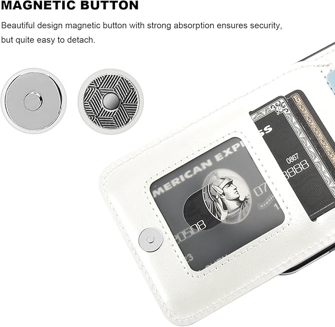 KIHUWEY for Samsung Galaxy S24 Plus Case Wallet with Credit Card Holder, Flip Premium Leather Magnetic Clasp Kickstand Heavy Duty Protective Cover for Samsung Galaxy S24 Plus 6.7" (White)