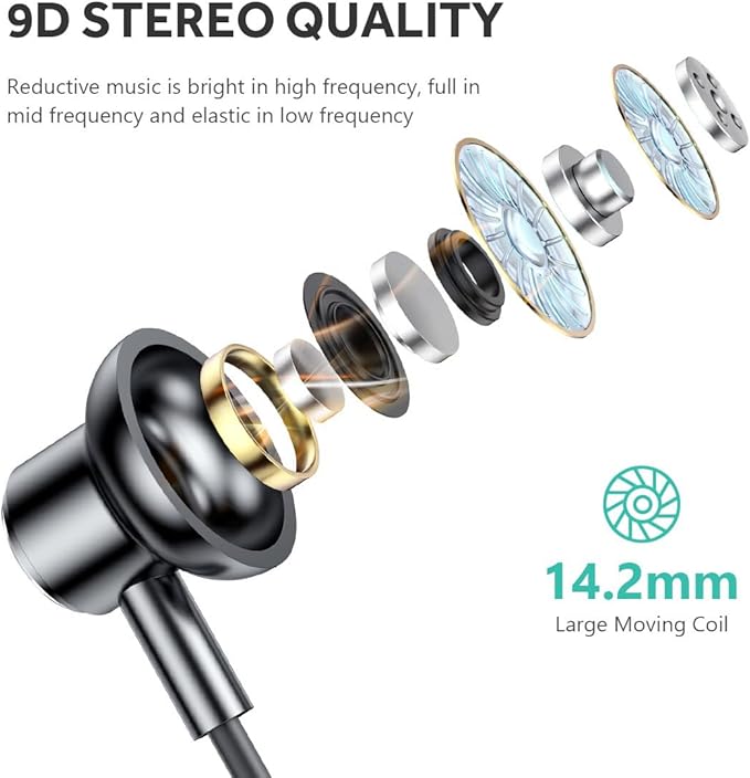 Neckband Bluetooth Headphones 100H Playtime IPX6 Waterproof Earbuds Magnetic in-Ear Wireless Earbuds Deep Bass Headset Wireless Stereo Neckband with Microphone for Sports/Workout/Office