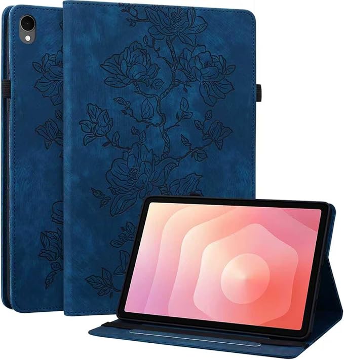 Case for Samsung Galaxy Tab S11 2025 11 inch (SM-X736B/X730), Slim PU Leather Folio Cover with Multi-Angle Stand and Pen Holder, Blue