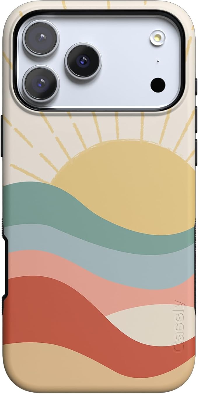 Casely iPhone 17 Pro Case | Here Comes The Sun | Colorblock Sunset | Compatible with MagSafe | Bold Protective Design