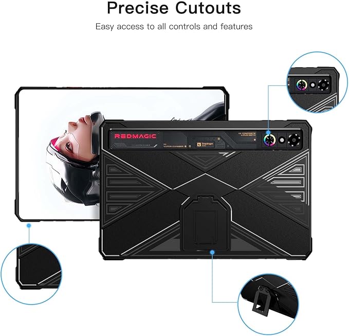 Case Cover for REDMAGIC Astra Gaming Tablet 9.06 inch, Slim Soft TPU Protective Cover with Kickstand for REDMAGIC Gaming Tablet 3 Pro, Anti-Scratch,Shockproof,Black