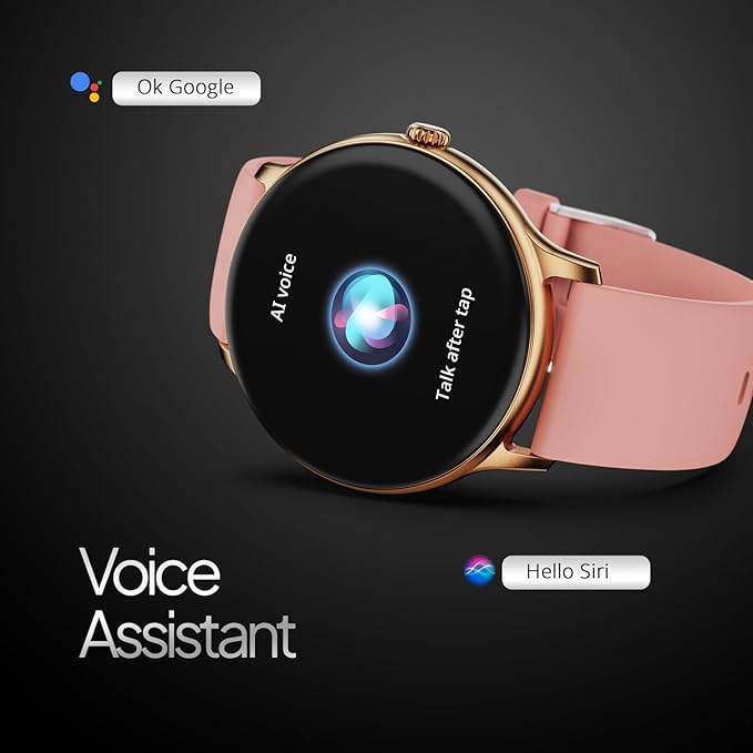 Fire-Boltt Phoenix Pro 35.3mm (1.39 inch) Bluetooth Calling Smart Watch, AI Voice Assistant, Metal Body with 120+ Sports Modes, SpO2, Heart Rate Monitoring. (Gold Pink)