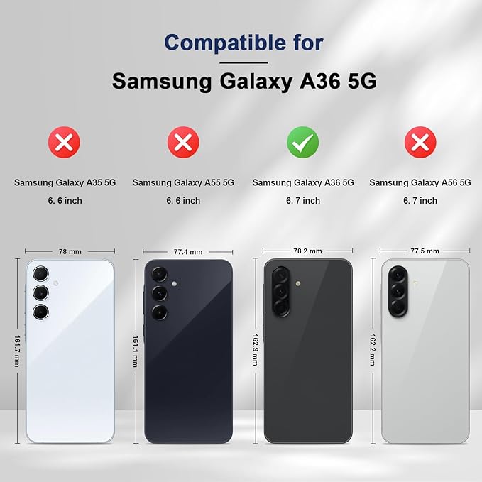 Jasonyu Flip Wallet Case for Samsung Galaxy A36 5G,Leather Magnetic Folio Cover with Card Holder,Kickstand - TPU Shockproof Durable Protective Phone Case,Blue