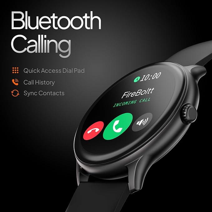 Fire-Boltt Phoenix Pro 35.3mm (1.39 inch) Bluetooth Calling Smart Watch, AI Voice Assistant, Metal Body with 120+ Sports Modes, SpO2, Heart Rate Monitoring (Black).