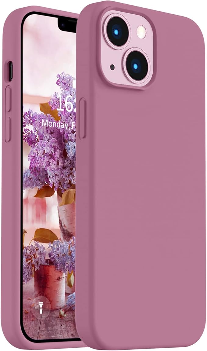 Vooii Compatible with iPhone 14 Case,[Silky Touch Premium Liquid Silicone] [Soft Anti-Scratch Microfiber Lining], Ultra Slim Shockproof Protective Case for iPhone 14 - Lavander Purple