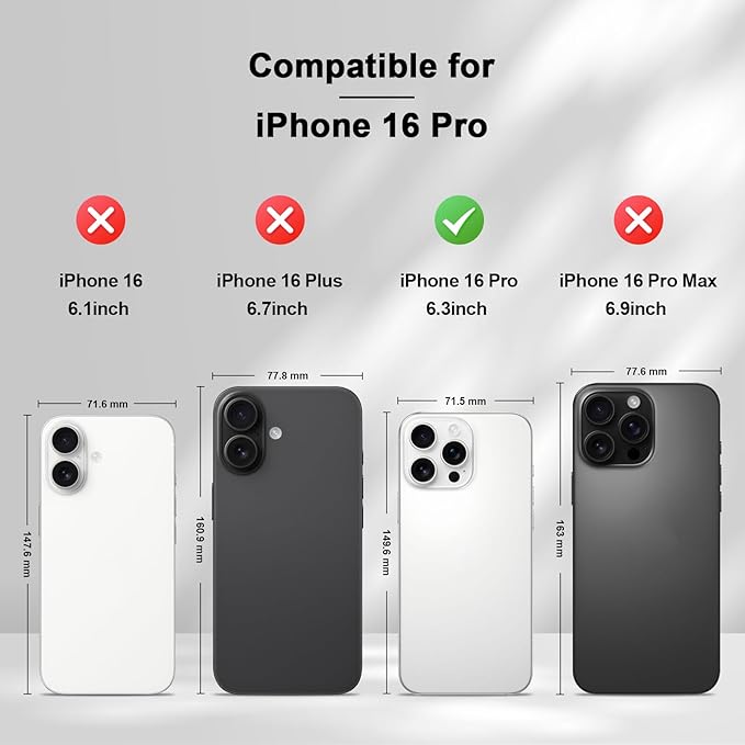 Jasonyu Flip Wallet Case for iPhone 16 Pro,Leather Magnetic Folio Cover with Card Holder,Kickstand - TPU Shockproof Durable Protective Phone Case,Black