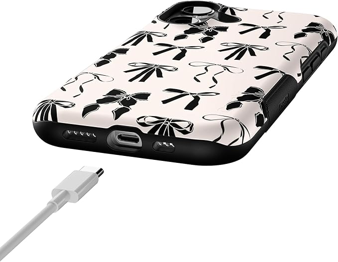 Casely iPhone 17 Case | Goth Girlie | Black Bows | Bold Protective Design | Compatible with MagSafe